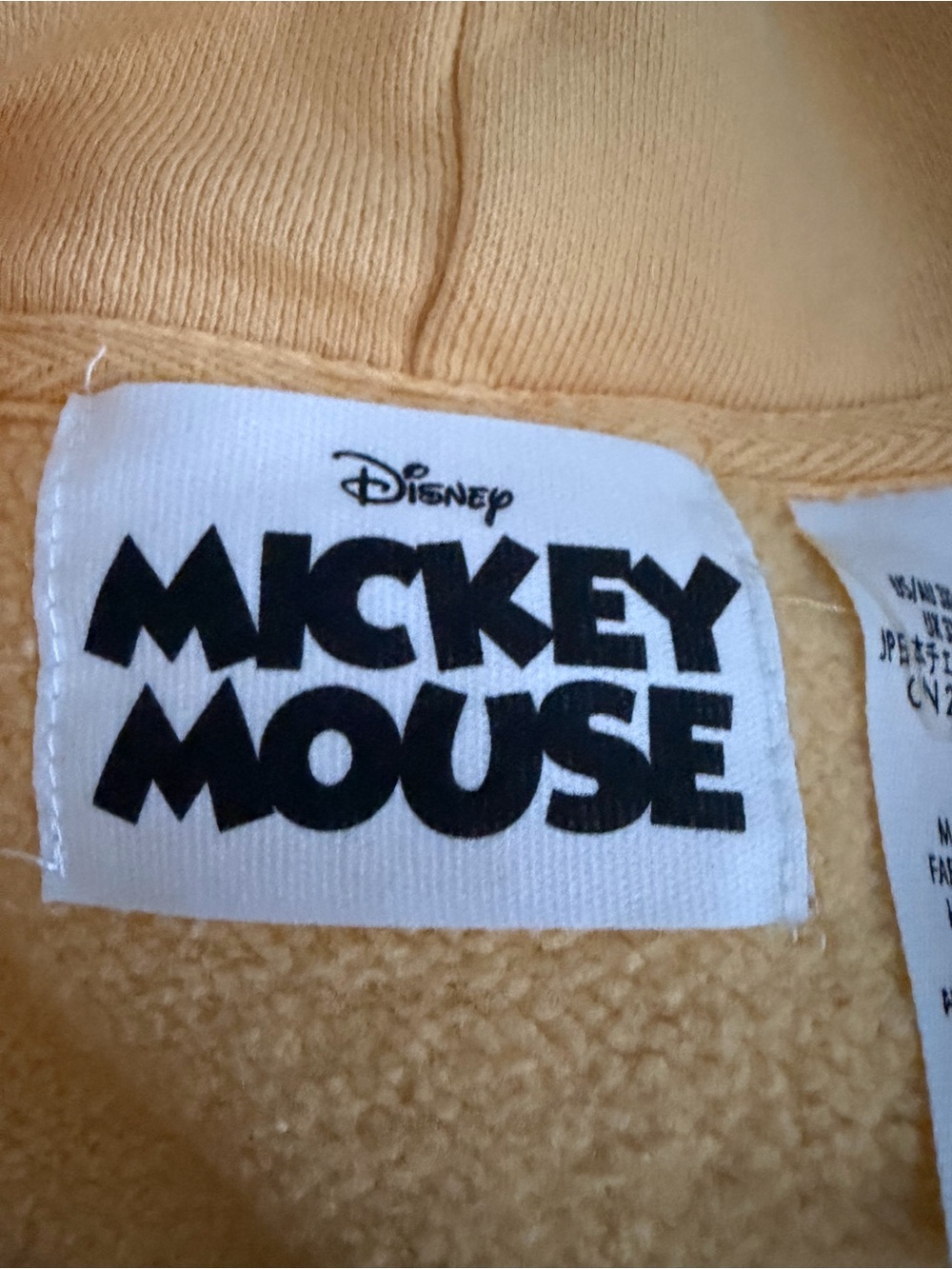 Disney Mickey Mouse Yellow 3X Genuine Pullover Hoodie 100% Organic Cotton - Picture 8 of 11